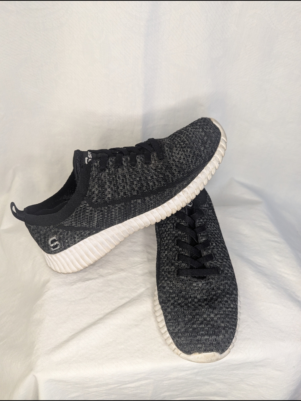 Skechers Black Knit Slip-On Casual Sneakers